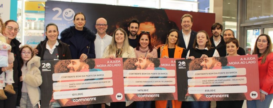 Mais de 3 mil euros angariados na Campanha de Natal do Continente de Ponte da Barca para Instituies Sociais