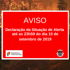 Prolongado do Estado de Alerta Especial (EAE), de Nvel Vermelho at as 23H59 do dia 10 de setembro.